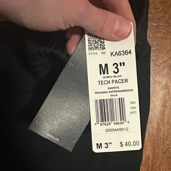 Adidas pacer 3” Black Running Shorts NWT - Picture 3 of 7